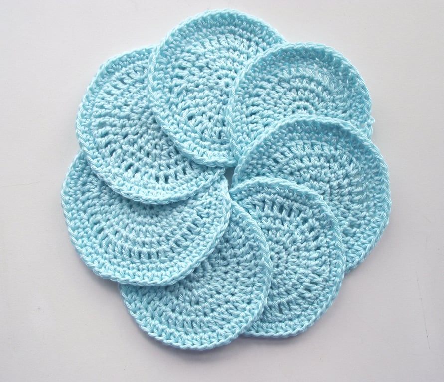 Face Scrubbies, Crochet Cotton Facial Scrubbies, Seven Makeup Remover Pads