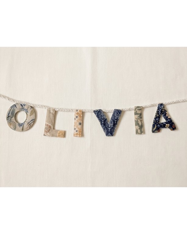 Bespoke Heirloom Name Garland - Unique Luxury Textile Nursery Bunting