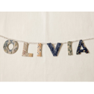 Bespoke Heirloom Name Garland - Unique Luxury Textile Nursery Bunting