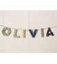 Bespoke Heirloom Name Garland - Unique Luxury Textile Nursery Bunting