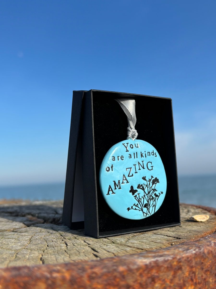 ‘You’re All Kinds of Amazing Pebble Wall Art gift for Mum or Friend