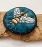 Honey bee velvet brooch pin or badge.  - Image 2