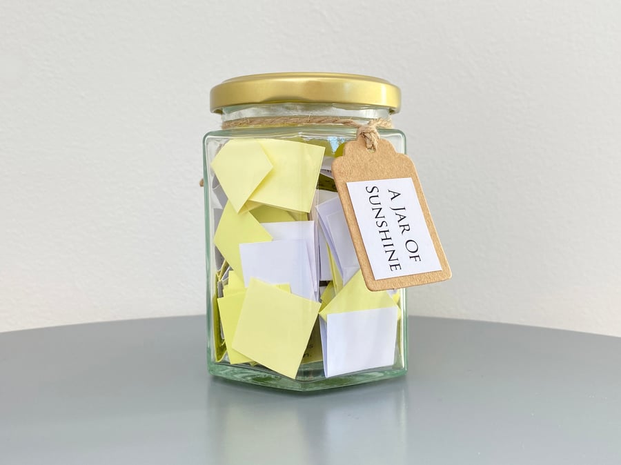 A Jar of Sunshine - 50 Positive Sunny Happy Affirmations Quotes - Jar of Quotes