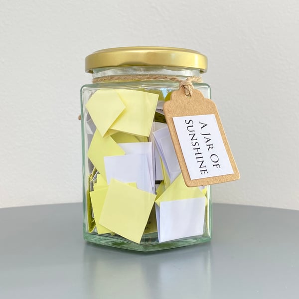 A Jar of Sunshine - 50 Positive Sunny Happy Affirmations Quotes - Jar of Quotes