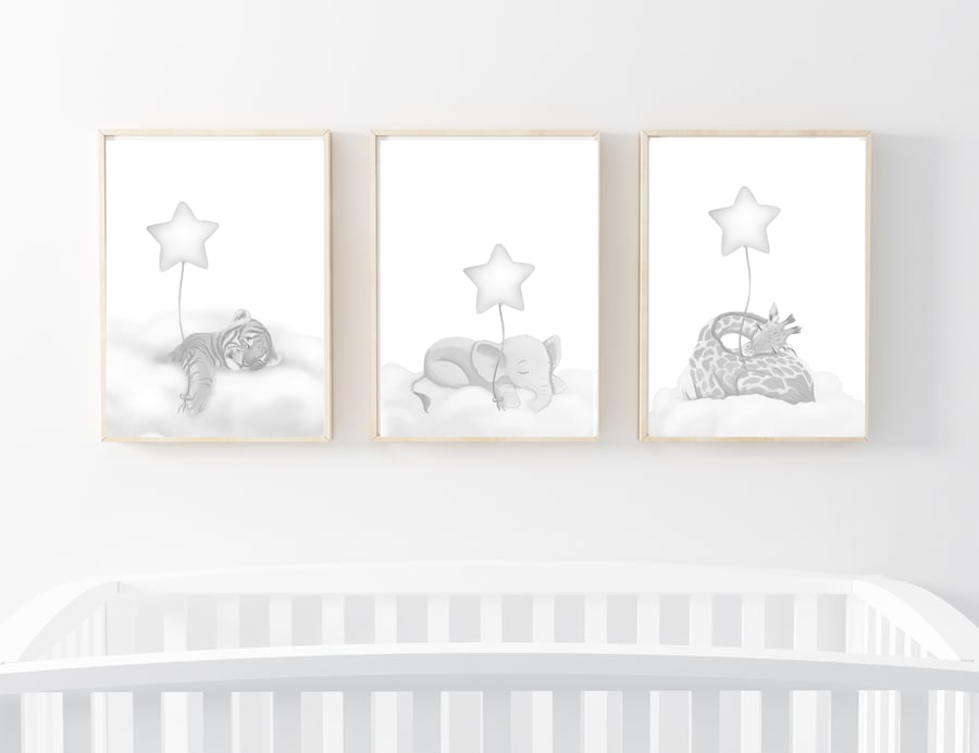 Safari Nursery Wall Art - SET OF 3