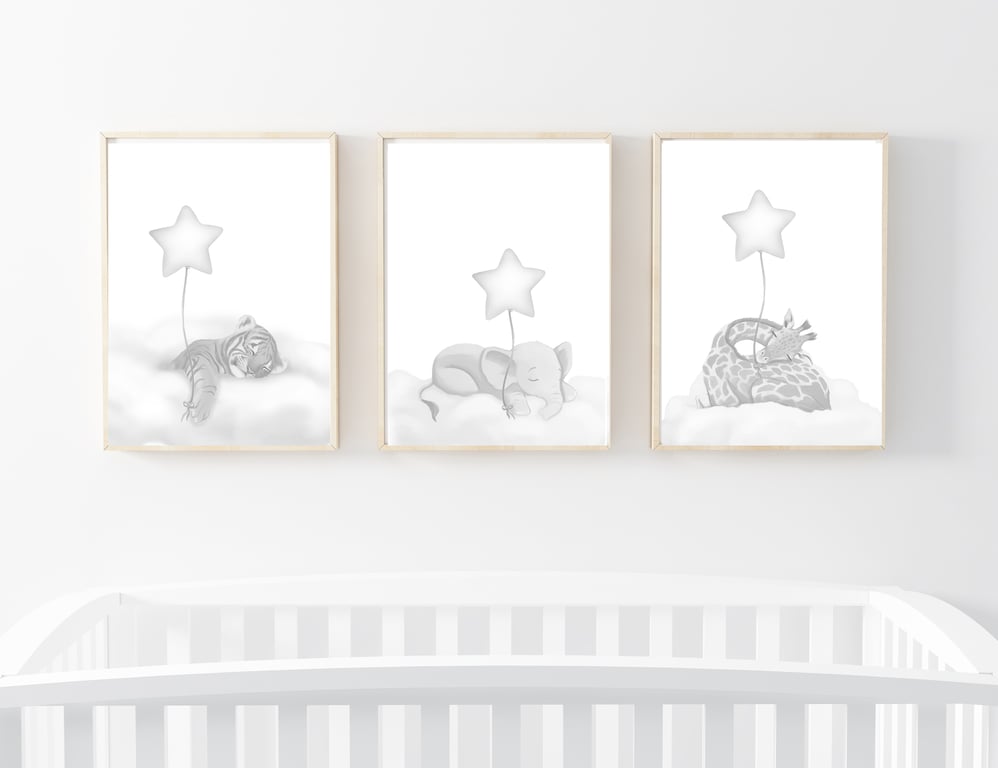 Safari Nursery Wall Art - SET OF 3