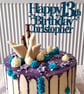 Happy Birthday Cake Topper, Custom Name and Age Cake Topper, 13th Cake Topper