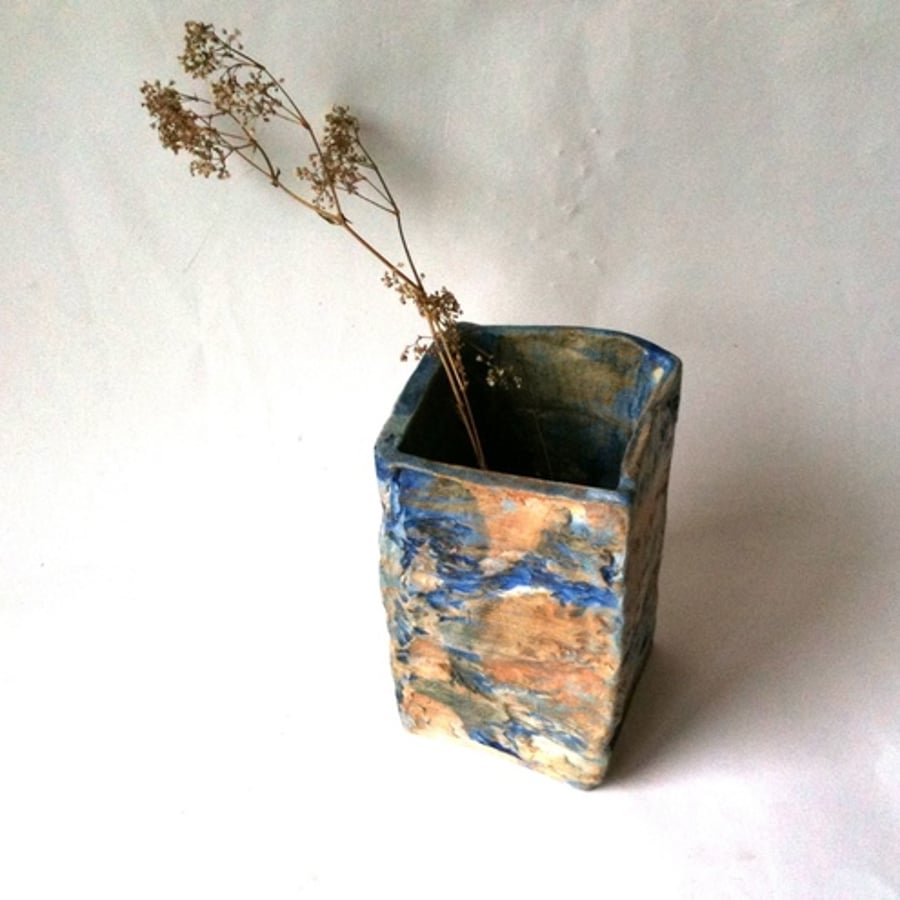 Deep Sea Blue Ceramic Vessel