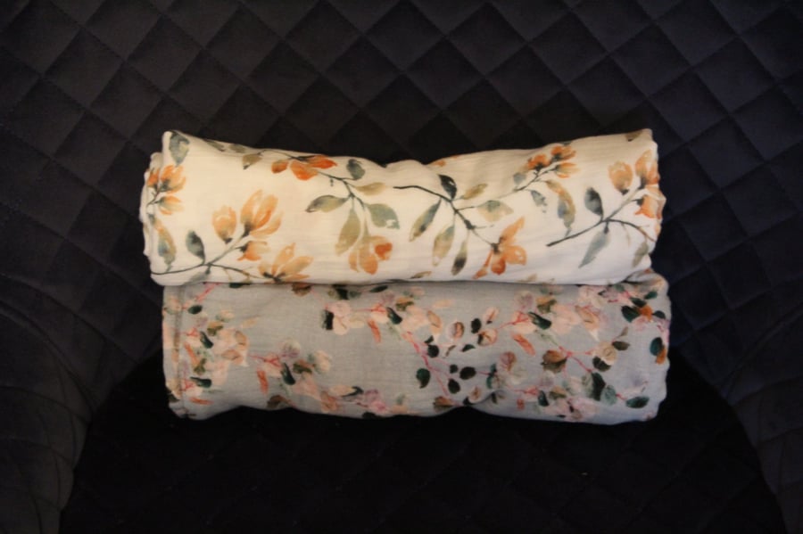 Handmade Cotton Muslin Shawl Swaddle – 120cm x 120cm