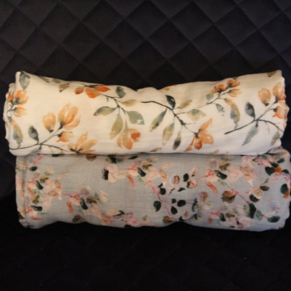 Handmade Cotton Muslin Shawl Swaddle – 120cm x 120cm