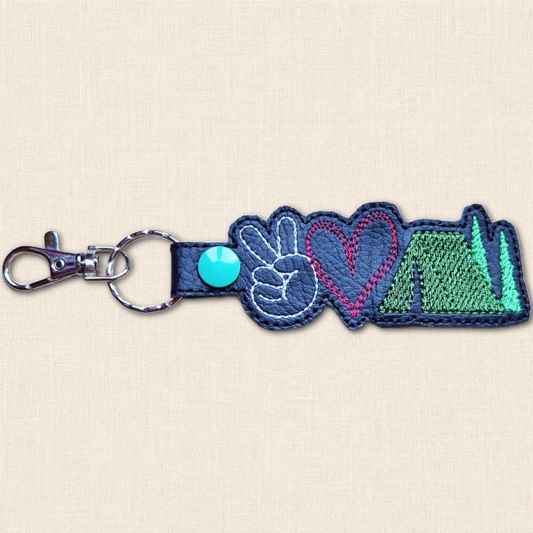 Camping Keyring - Peace Love Camping Bag Charm