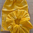 Handmade Scrunchie and Pouch Bag Set