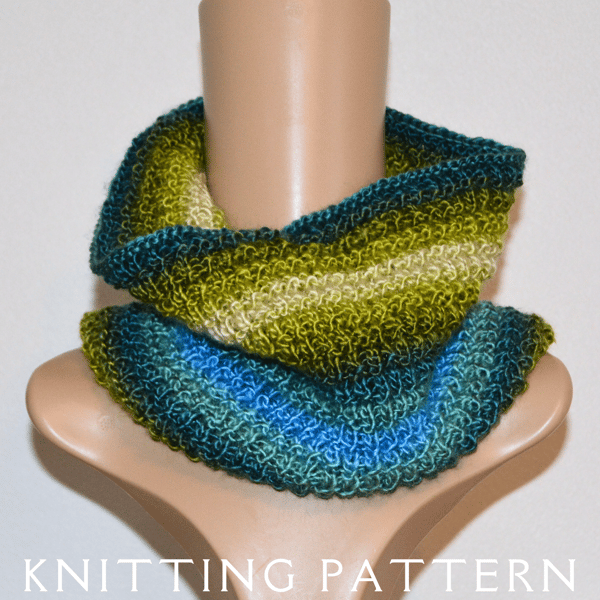 Cowl Knitting Pattern The Knit Purl Cowl PDF PATTERN ONLY