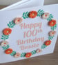 100th birthday card - quilled flowers, quilling, handmade, personalised - Image 4