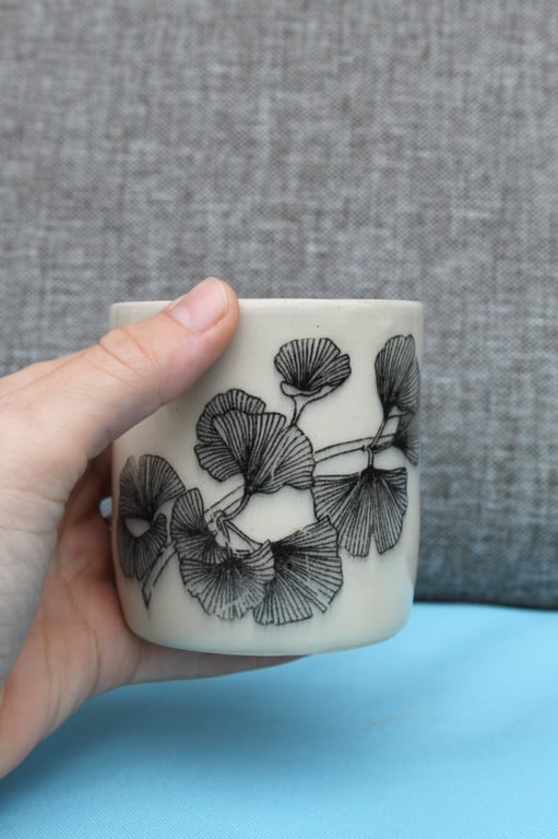 Ceramic tumbler with floral print - NUMBER 1  