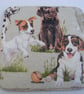Set of 4 decoupaged jack russell and friends dog coasters. - Image 2