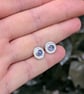 Sterling Silver Iolite Stud earrings: wedding