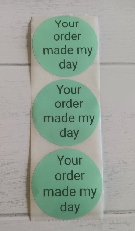 50 'Your Order Made My Day' Thermal Printed Stickers (PG)