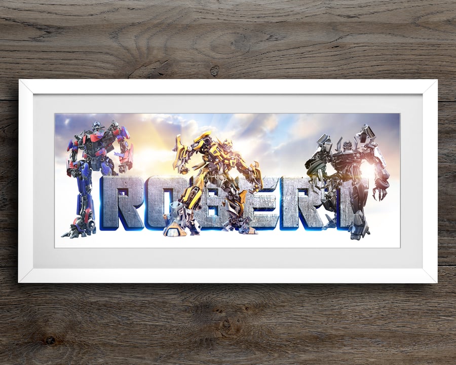 Transformers Personalised Name Art Framed Print... - Folksy