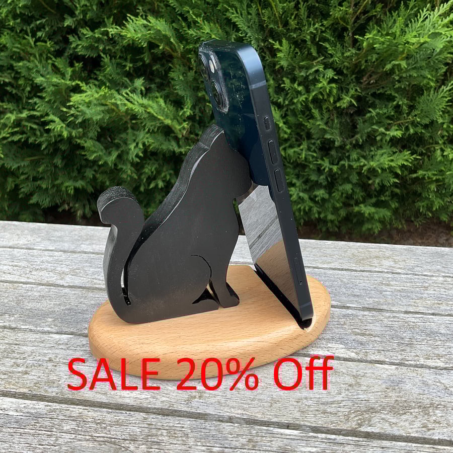 Black Cat Phone Stand (WPS18)