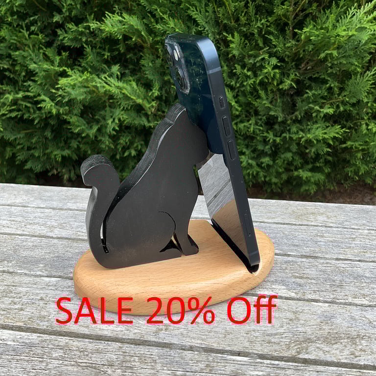 Black Cat Phone Stand (WPS18)