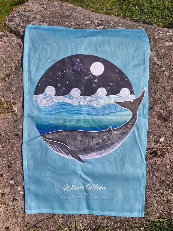 Whale Moon Teatowel 