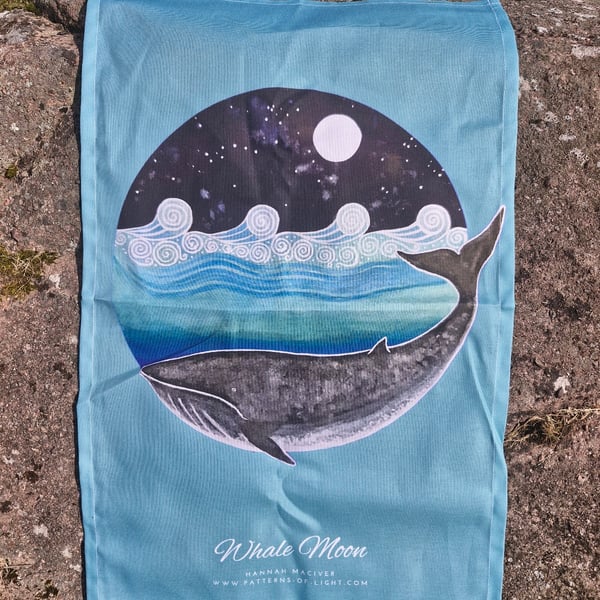 Whale Moon Teatowel 