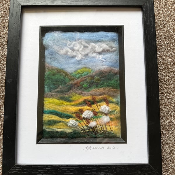 Harvest time landscape corn fields Needlefelt 