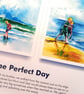 Original hand painted watercolour print of children playing on a cornwall beach - Image 2