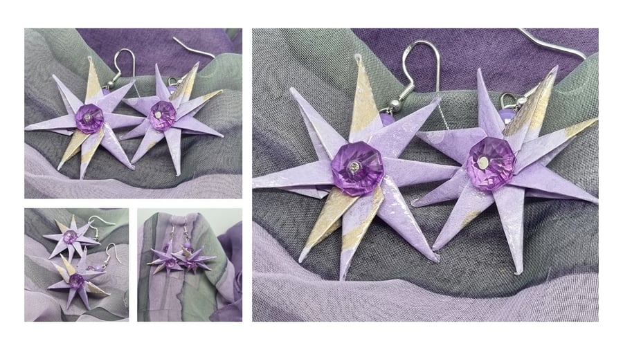  Paper star-shaped earrings 