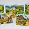 Greetings cards, pack of 6 landscape design.