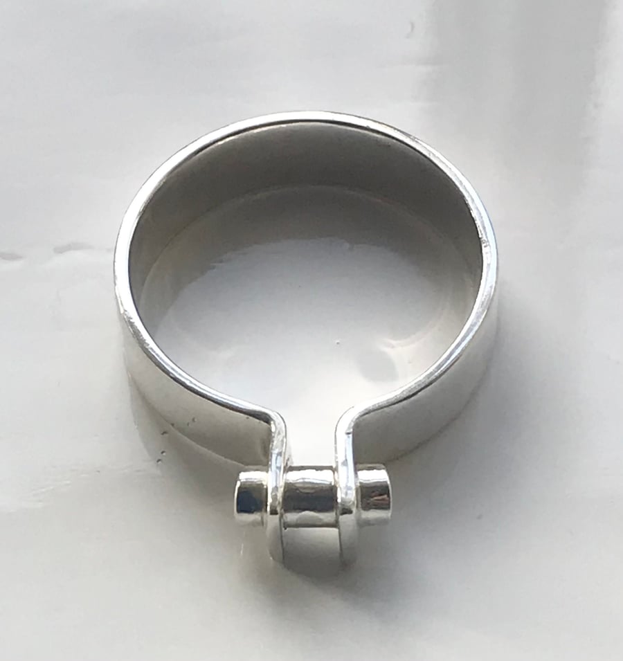 Unique Contemporary Design Sterling Silver Ring