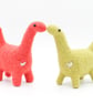 Dinos in Love - Pair of Handmade Needle Felted Dinosaurs Decoration Anniversary 