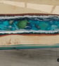  River Coffee Table, Marine theme, Resin and Chestnut wood .