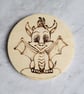 Cute dragon wooden coaster