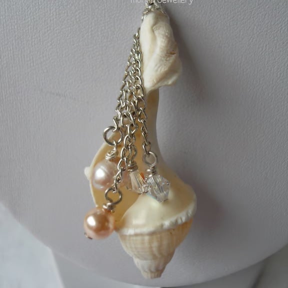 Shell, Pearl and Crystal Pendant