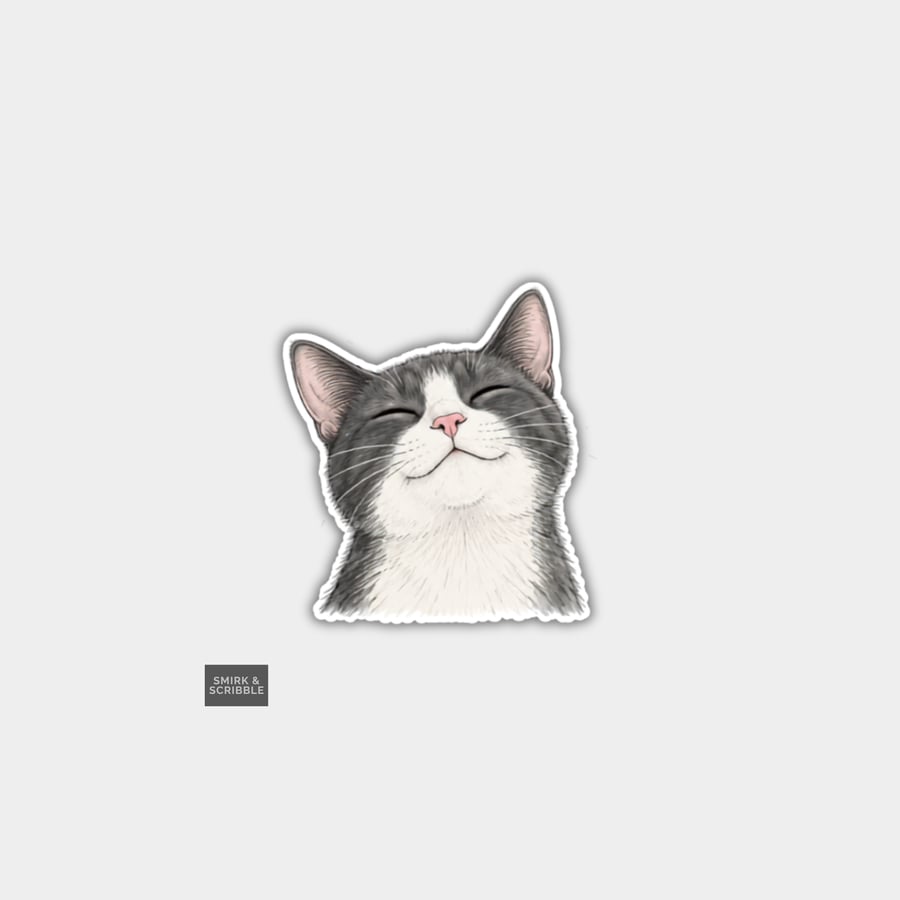 Image of Funny Novelty Vinyl Sticker - Cat