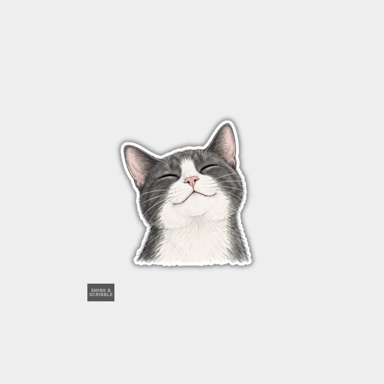 Funny Novelty Vinyl Sticker - Cat