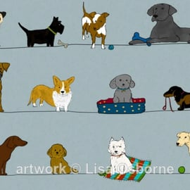 Lots of dogs - signed print