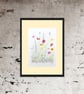 Wild Flowers Original Modern Botanical Watercolour Painting Colourful Botanical  - Image 2
