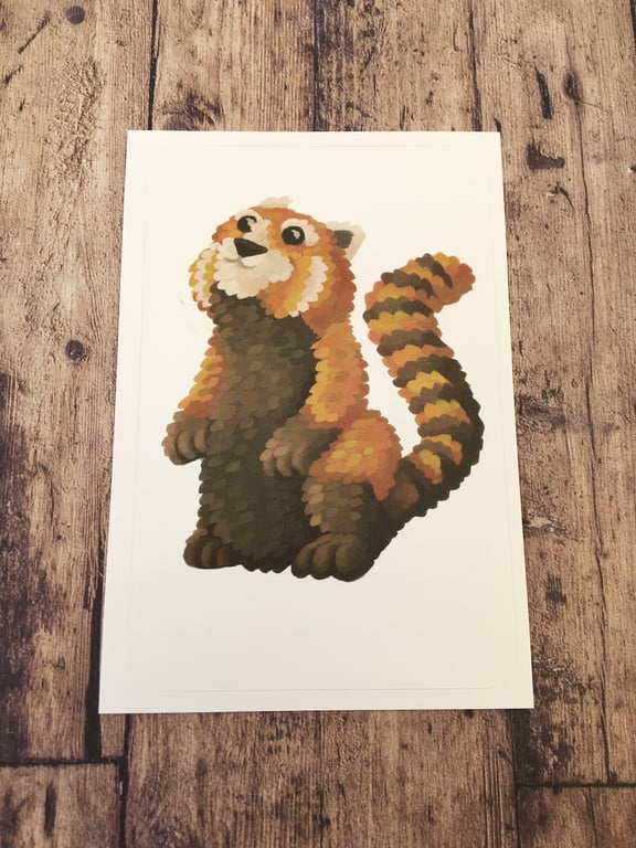 Red Panda Rectangular Sticker