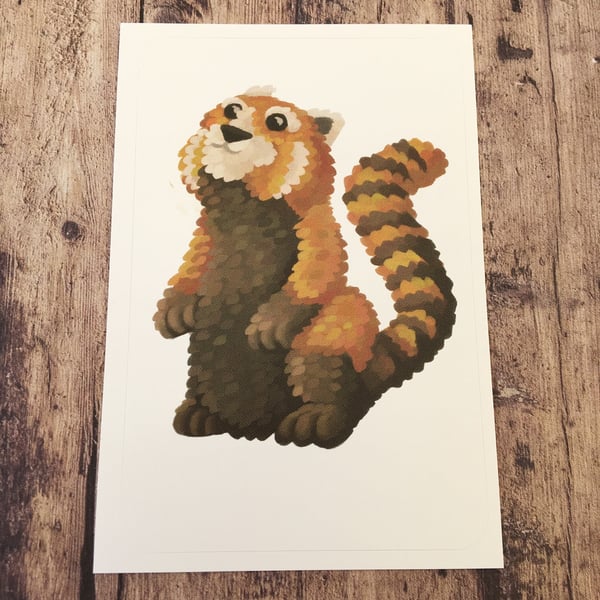 Red Panda Rectangular Sticker