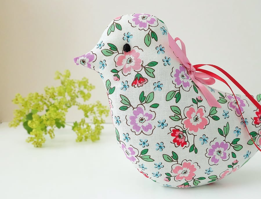 Lavender Bird, Pretty Cream Floral Scented Sachet