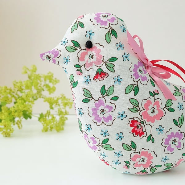 Lavender Bird, Pretty Cream Floral Scented Sachet