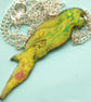 pendant - parrot: scrolled dark red, green, red over yellow - Image 4
