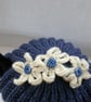 Charming Blue and Cream Tea Cosy 4-6 cup with flowers and polka dot buttons - Image 2