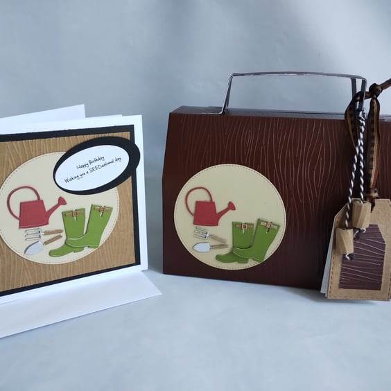 Garden Shed Themed Gift Box and Card - Wishing you a SEEDsational day