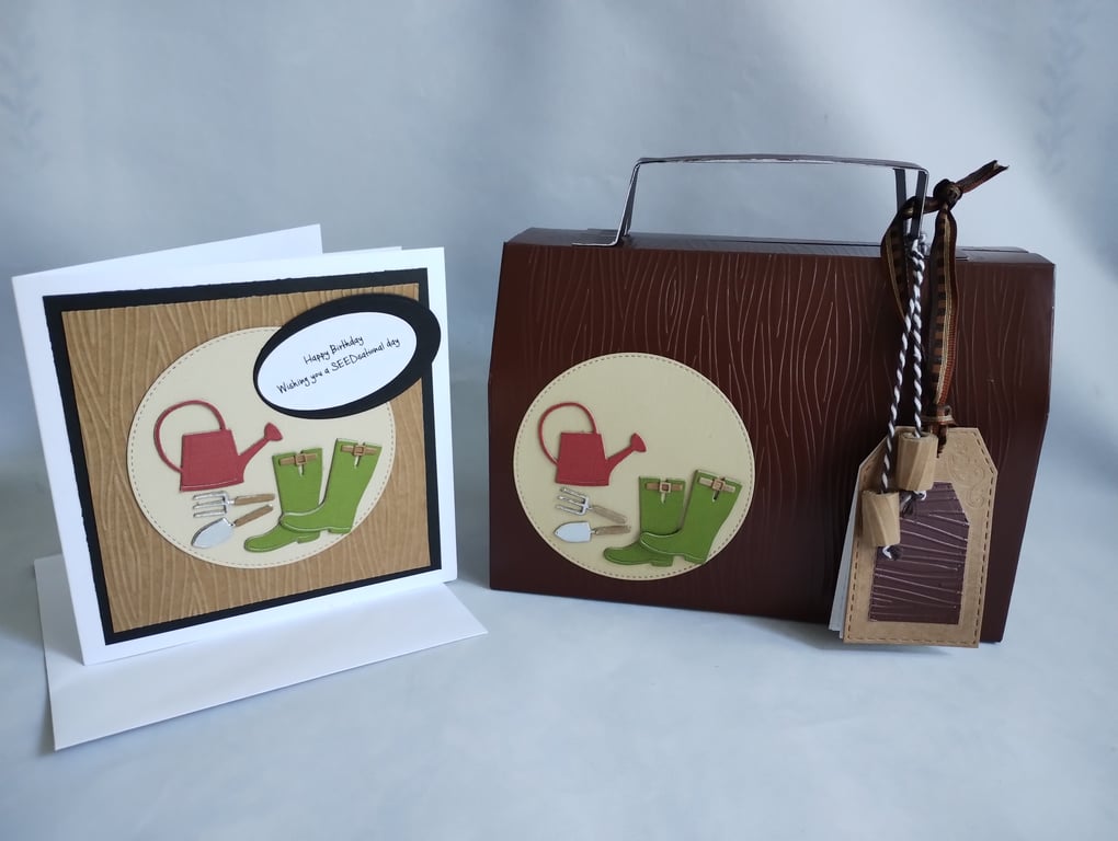 Garden Shed Themed Gift Box and Card - Wishing you a SEEDsational day