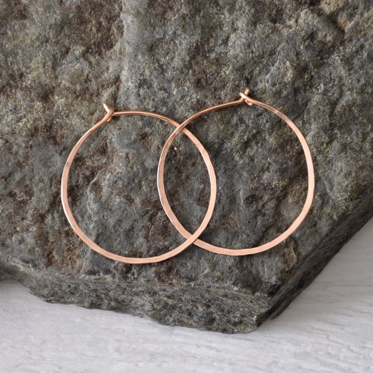 Rose Gold-Filled Hand-forged Earrings by Izabela Rocks - Raw. Radiant. Real.
