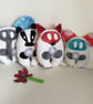 Corduroy Fox Plushie, Handmade Kawaii Fox Wish Guardian with silver dandelion - Image 3